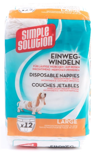 Simple Solution Wegwerp Honden Luier Medium 12 St 41-53 Cm