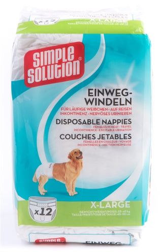 Simple Solution Wegwerp Honden Luier Medium 12 St 41-53 Cm