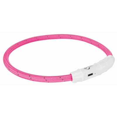Trixie Lichtgevende Halsband Hond Flash Usb Tpu / Nylon Roze