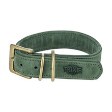 Trixie Halsband Hond Pure Leer Saliegroen Xs 25-31X2,5 Cm