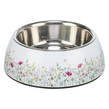 Trixie Voerbak / Drinkbak Bloemmotief Rvs Wit / Meerkleurig 14X14X4,5 Cm
