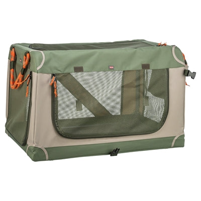 Trixie Kennel Comfy Bench Stof / Reismand Olijfgroen / Beige 47,5X70X44,5 Cm