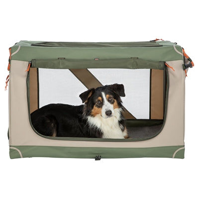 Trixie Kennel Comfy Bench Stof / Reismand Olijfgroen / Beige 47,5X70X44,5 Cm