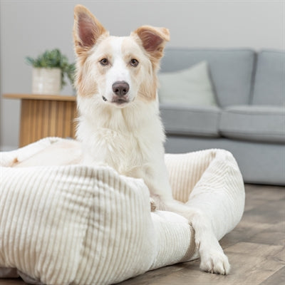 Trixie Vital Hondenmand Jonna Hoekig Ribfluweel Creme 100X70 Cm